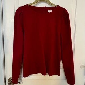 NWT J. Crew Factory Puff-Sleeve Button-Back Top